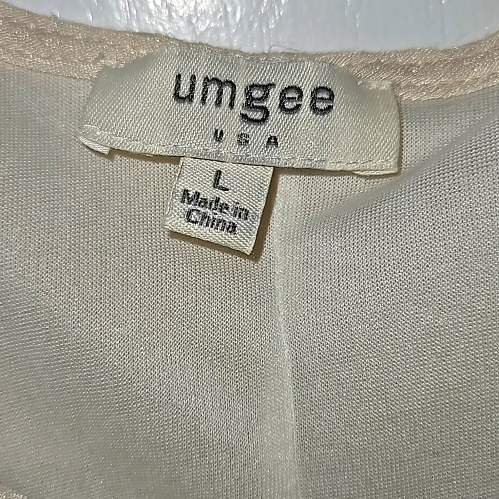 Umgee Cream Embroidered Dress Size Large - Picture 2 of 7